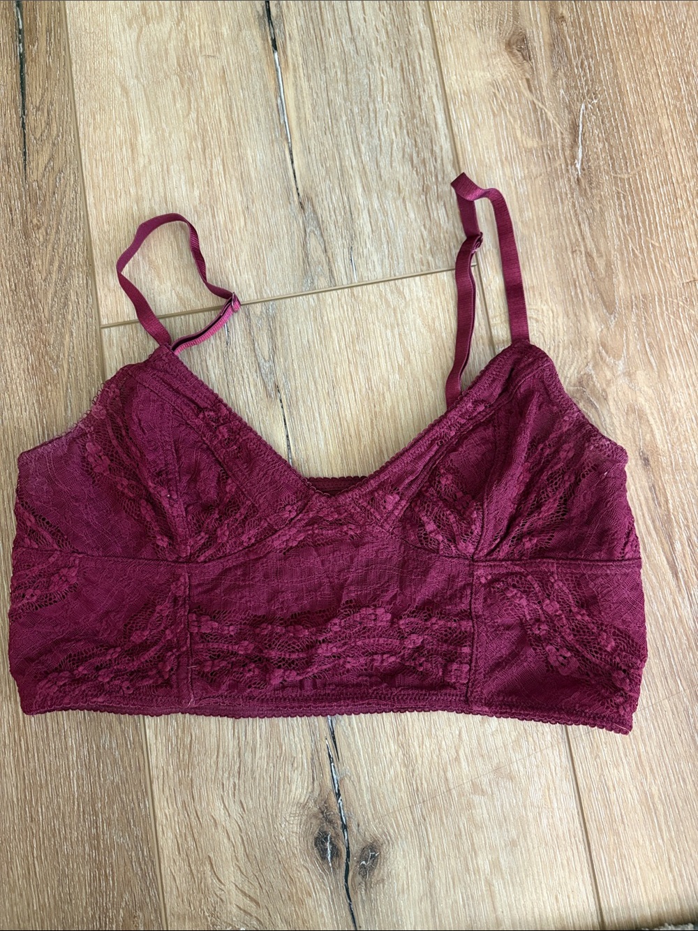 We The Free Lace Bralette in Wine